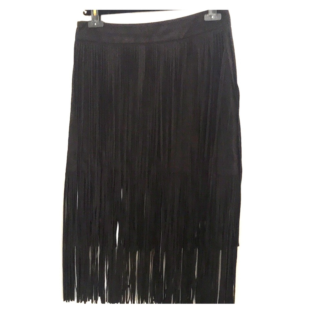 Zara Suede Fringe Skirt